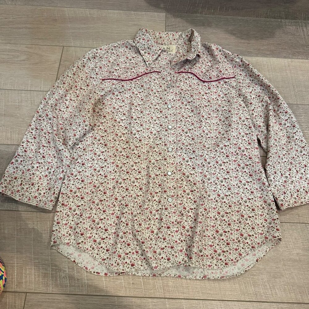 RYAN MICHAEL WOMENS WESTERN SNAP BUTTON SHIRT XL